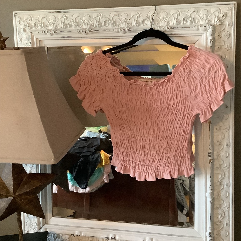 Pink American Threads Smocked Top - Picture 3 of 3